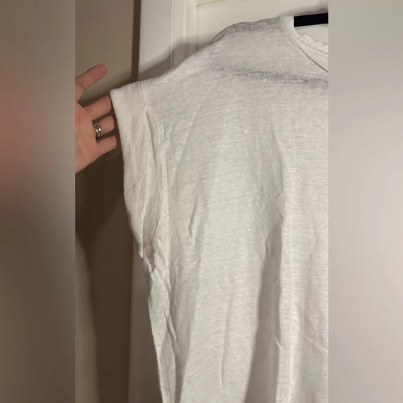 Sandro Paris White Linen Top Size 1/Small - Picture 4 of 6